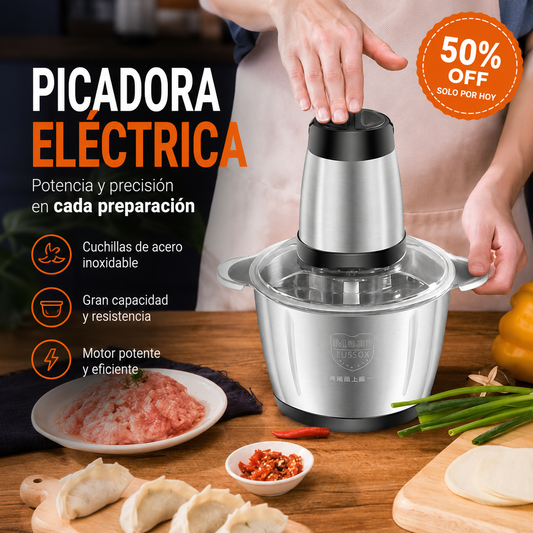 TurboChef™ – Picadora Eléctrica de Alta Potencia (2L) + Recetario Digital 🎁