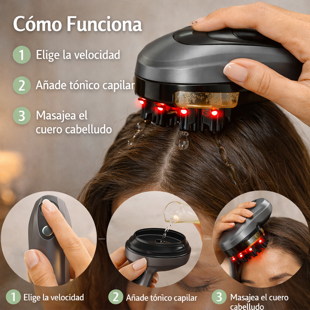 GlowHair™ — Masajeador Capilar Eléctrico 🖤 BLACK SALE 50%OFF 🖤