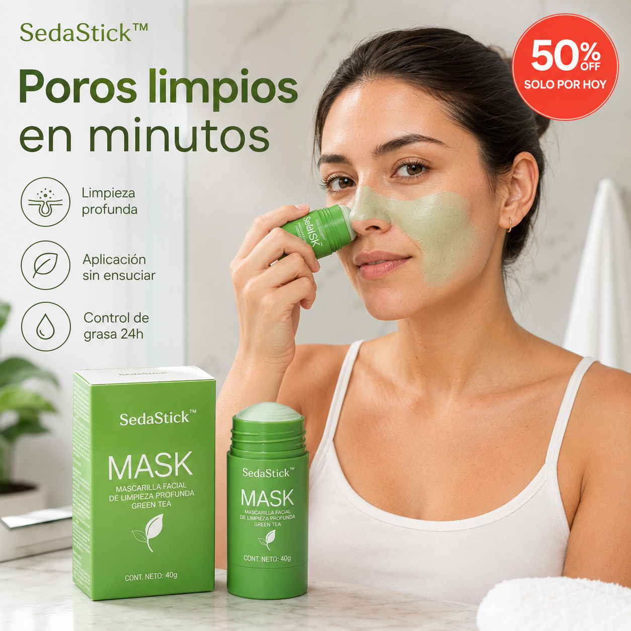 SedaStick - Mascarilla Te Verde en Barra 💚 Edición Limitada