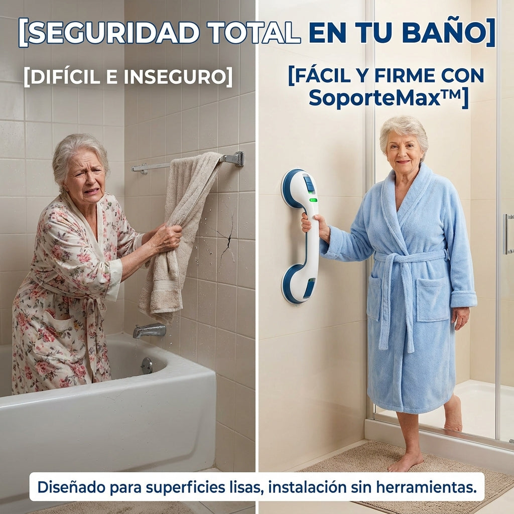 SoporteMax™ – Manilla de Seguridad: Evita Accidentes en el Baño