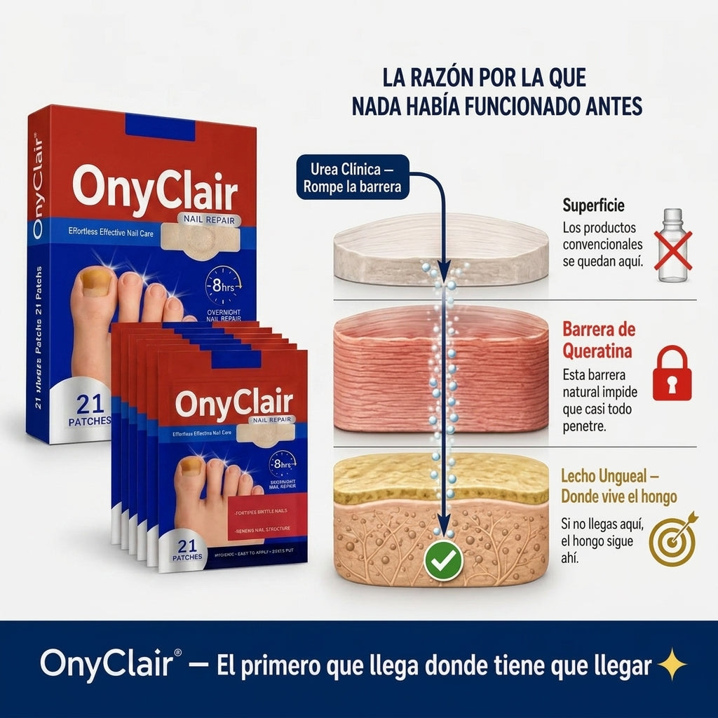 OnyClair | Parche Nocturno con Urea Activa | 21 parches